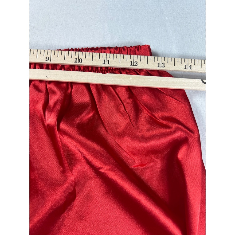 ALEXANDER DEL ROSSA 3pc Pajama Set Women L Red Satin Button Down Sleepwear NWT - Picture 10 of 13